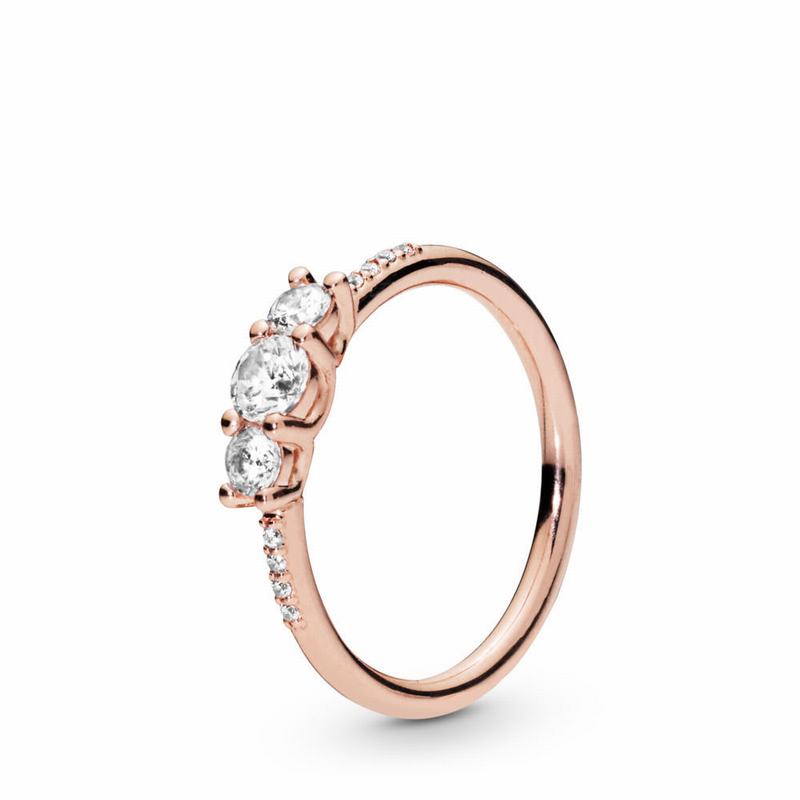 Pandora Rose™ Sparkling Elegance Promise Ring - Pandora Rose/Cubic Zirconia - Canada | YW2177YN